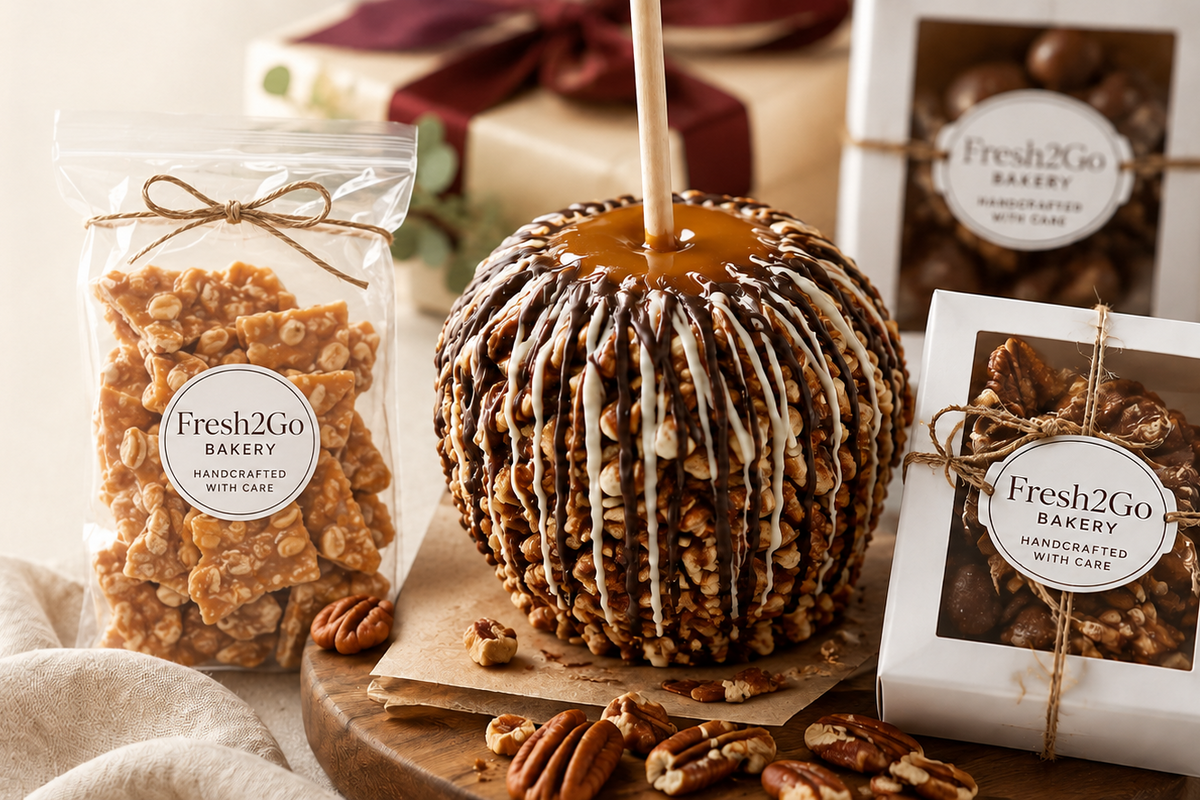 caramel apple and peanut brittle
